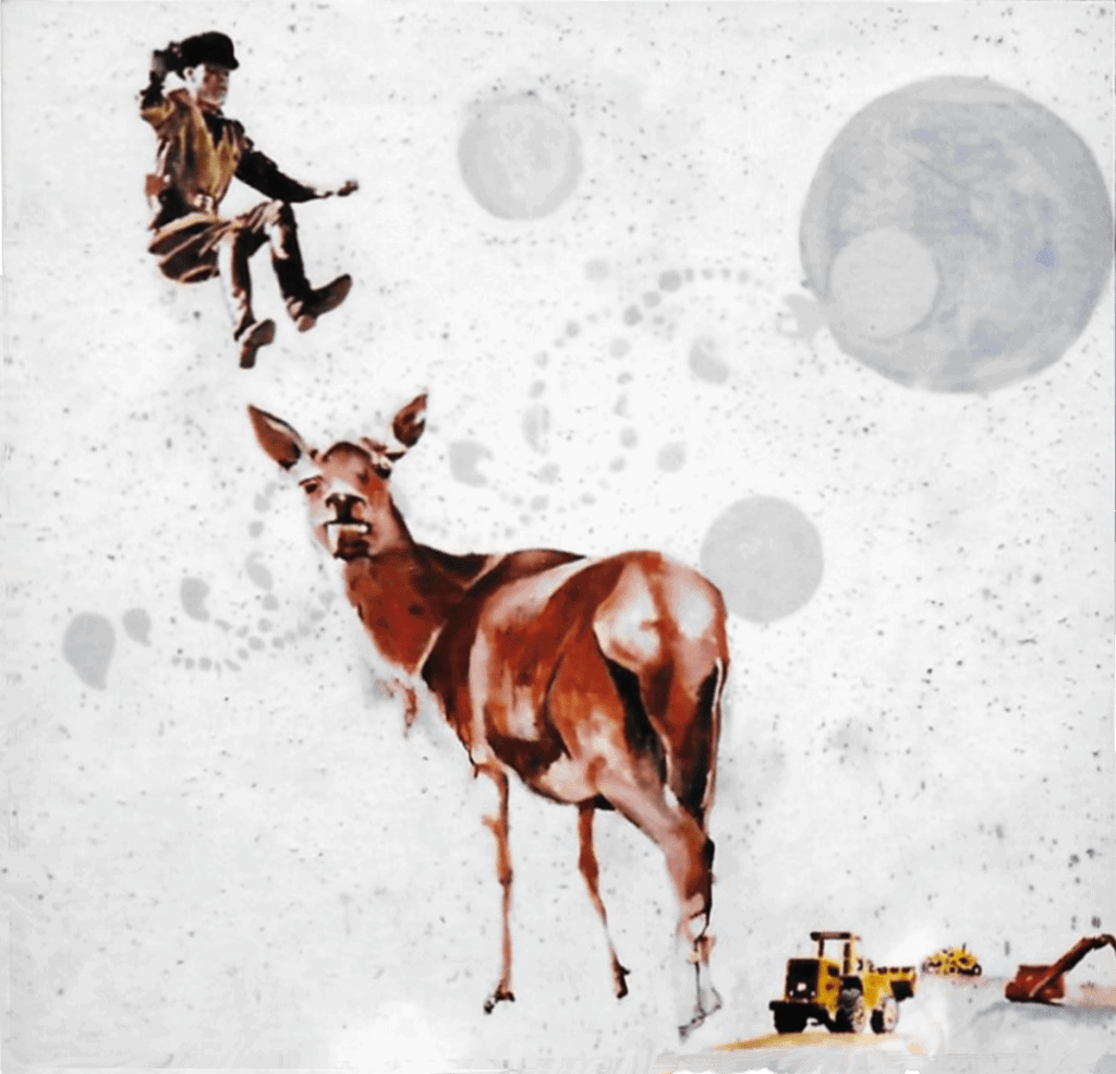 Deer in the headlights andy cline artist