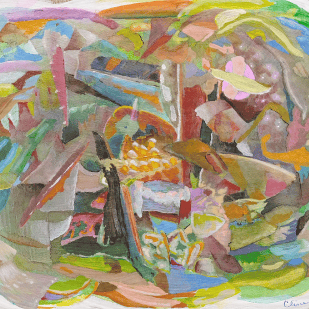 abstract acrylic painting on cardboard entitled "INNERVISION"