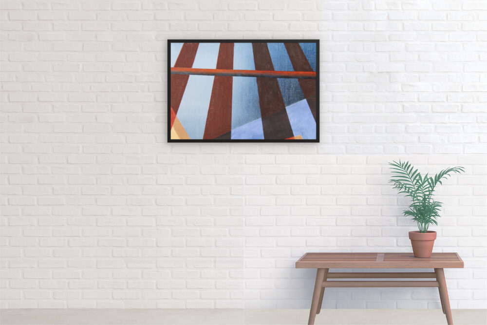 "View from the Game Cage" framed art print by Andy Cline - archival matte paper, in situ